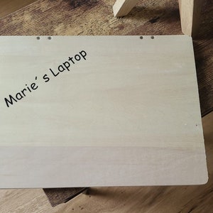 Laptop Holz Tafel Handy personalisierbar Rollenspiel Geschenk Geburtstag ab 6 Jahren Bild 2