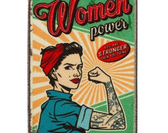 Pin up - Diner - Vintage - Women Power  - Applikation - Bügelbild  - 6,0x8,1cm - Aufbügeln - Patch - Aufnäher -