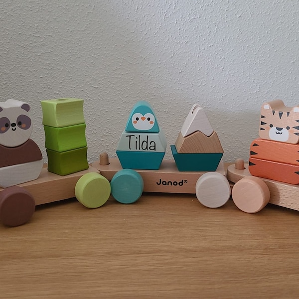 Jabadabado - Nachziehtier Schnecke - Stapelturm - Geschenkidee - Baby - Kleinkind  -- Holz -- personalisierbar --