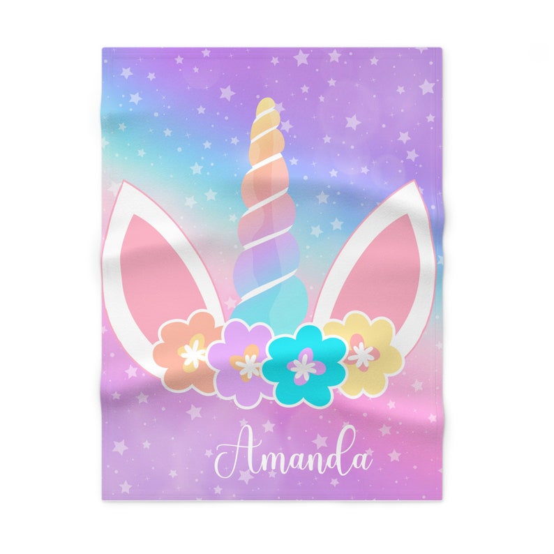 Personalized Rainbow Unicorn Blanket,unicorn Plush Baby Blanket With