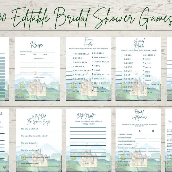 Bridal Shower Games, Watercolor Greenery Bridal Shower Games, Elegant Bridal Shower Games, Printable Games,Bridal Bingo Instant Download