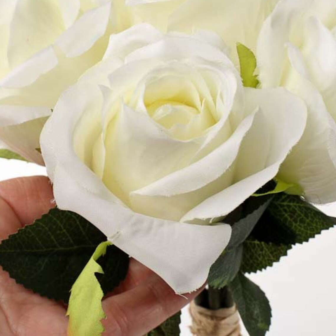 Cream White Artificial Rose Bush Silk Flower Bouquet White Etsy