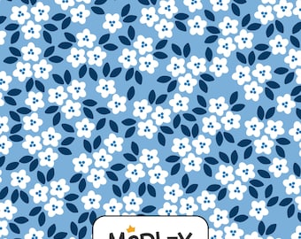 Modèle sans couture dessiné main | Petites fleurs bleues | Téléchargement numérique | Licence commerciale incluse