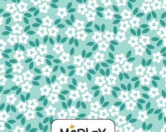 Modèle sans couture dessiné main | Petites fleurs bleu sarcelle | Téléchargement numérique | Licence commerciale incluse