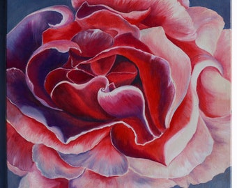 Rose Painting, Flowers Painting, Original Art, Floral Painting, Painting on Canvas, Living Room Wall Art, Gift for Women Painting by Ernika