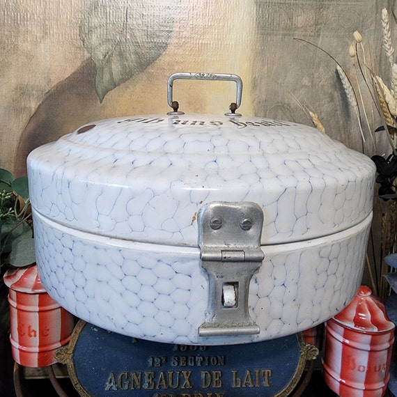 German Enamelware chicken Wire Bread Boxsuper Etsy