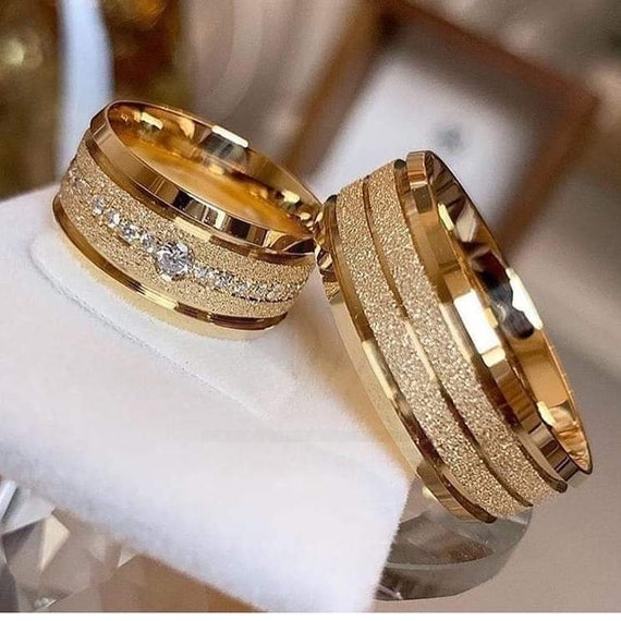 His or Her King Queen Couple's Matching Wedding Band Promise Ring Comfort  Fit | eBay