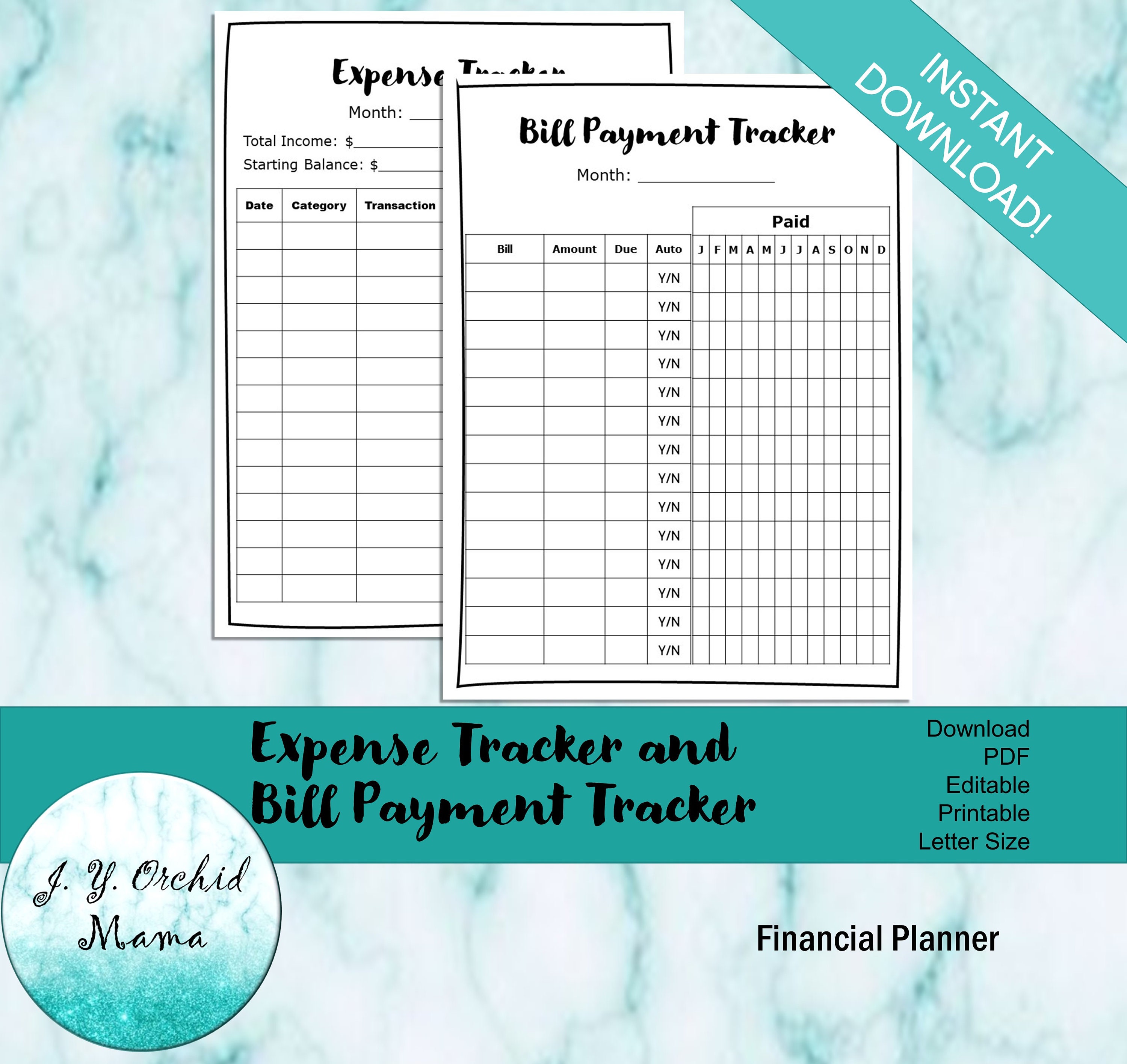Basic Financial Planner Template PDF Financial Planner Etsy