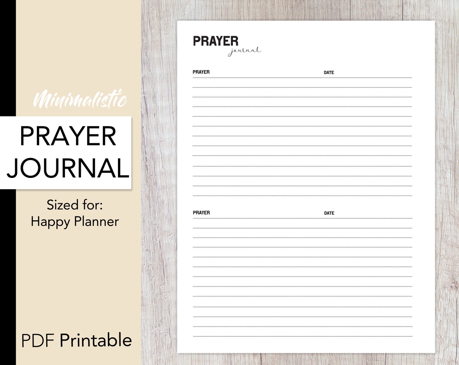 Prayer Journal Insert Happy Planner Minimalistic Prayer - Etsy UK
