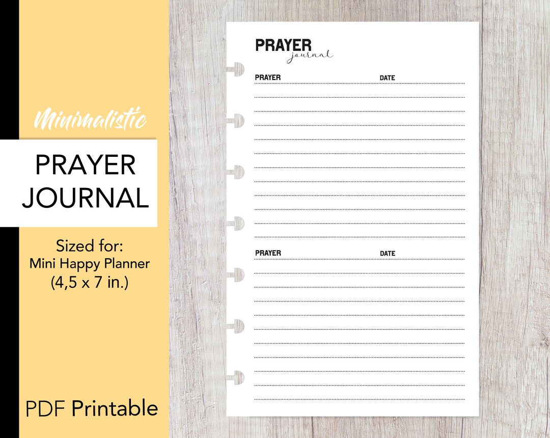 Prayer Journal Insert Mini Planner Minimalistic Prayer - Etsy