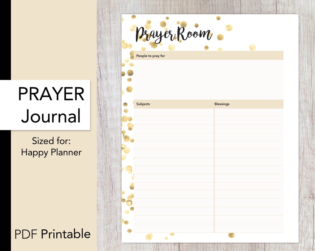 Prayer Journal Insert Happy Planner Prayer Room Christian Etsy