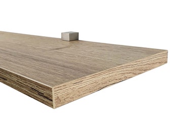 14.2cm, 19.2cm, 22cm, Deep Wall Shelves With Mini Brackets. Old Oak Colour. Various Lengths and depths or customer size.
