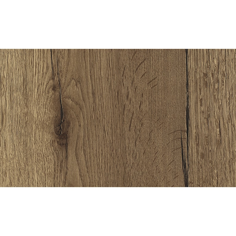 May include: Close-up of a woodgrain laminate surface with a knot and grain pattern. The surface is a light brown color with a warm, natural tone.