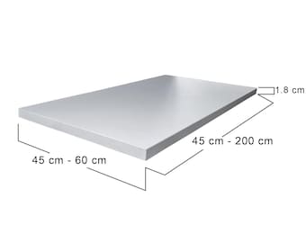 45cm ,50cm ,55cm, 60cm or any size between. Deep wall Shelves  Sandy Grey, White, Oak Colour. Various Lengths and depths or customer size