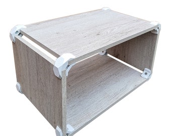 Modern Cube Shelving, Sandy Grey Modular Cabinet, Side Table