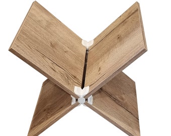 X-Stand Cube Shelving, Modern Display Cabinet, Old Oak Finish (Flat Pack)