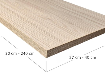 27cm ,30cm ,33cm, 35cm, 37cm,40cm Deep wall Shelves.White,black Light Oak Colour,Smoked oak, Various Lengths and depths or customer size