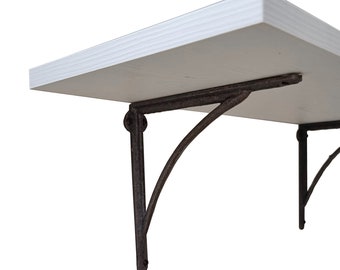 17cm - 26cm Deep Wall Shelves With Cast Iron, Black Or Lacquered Brackets. Oak, White, Sandy Grey Or Smoked Oak Colours. Custom sizes.
