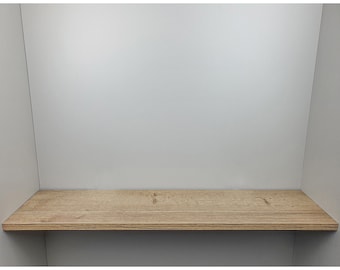 Alcove shelving. Wall shelves with alcove brackets. Storage shelves. Various colours with deep grain texture. Custom sizes.