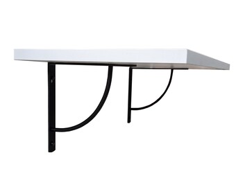 White, light grey, black shelf 25cm 26cm 27cm 28cm  or any size between  with D shape brackets. More options available in our Etsy store.