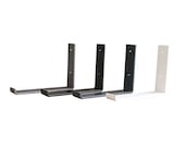 Industrial style single shelf bracket. Rustic raw steel or painted. Perfect for rustic style wood shelves, MDF or melamine modern shelving.
