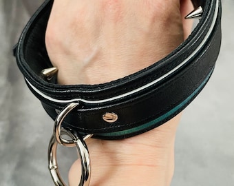 Poison Garden leather o-ring collar by LoquaciousLeatherCo