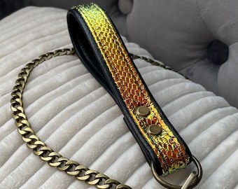 Dragon Scale chain leash by LoquaciousLeatherCo