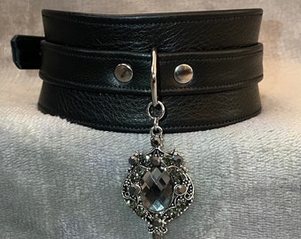 Black Pearl Choker by LoquaciousLeatherCo