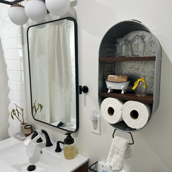 Galvanized Wall Shelf Etsy