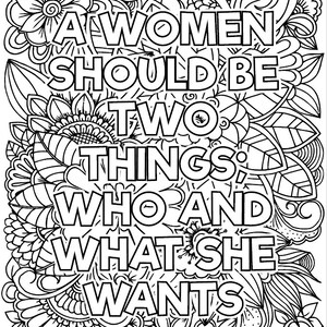 Inspirational Digital Coloring Print - Women should be two things