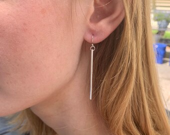 sterling silver tube earrings