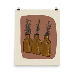 Rosemary in Apothecary Jars Print