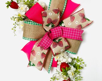 Strawberry wreath attachment or lantern bow