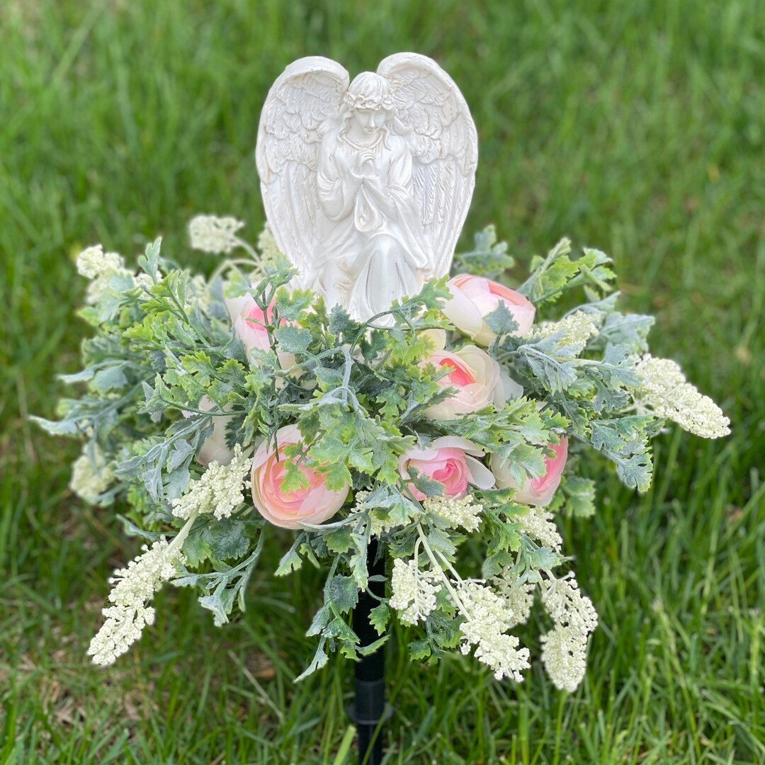 Memorial Day Flowers for Cemetery or Garden With Solar Angel Etsy