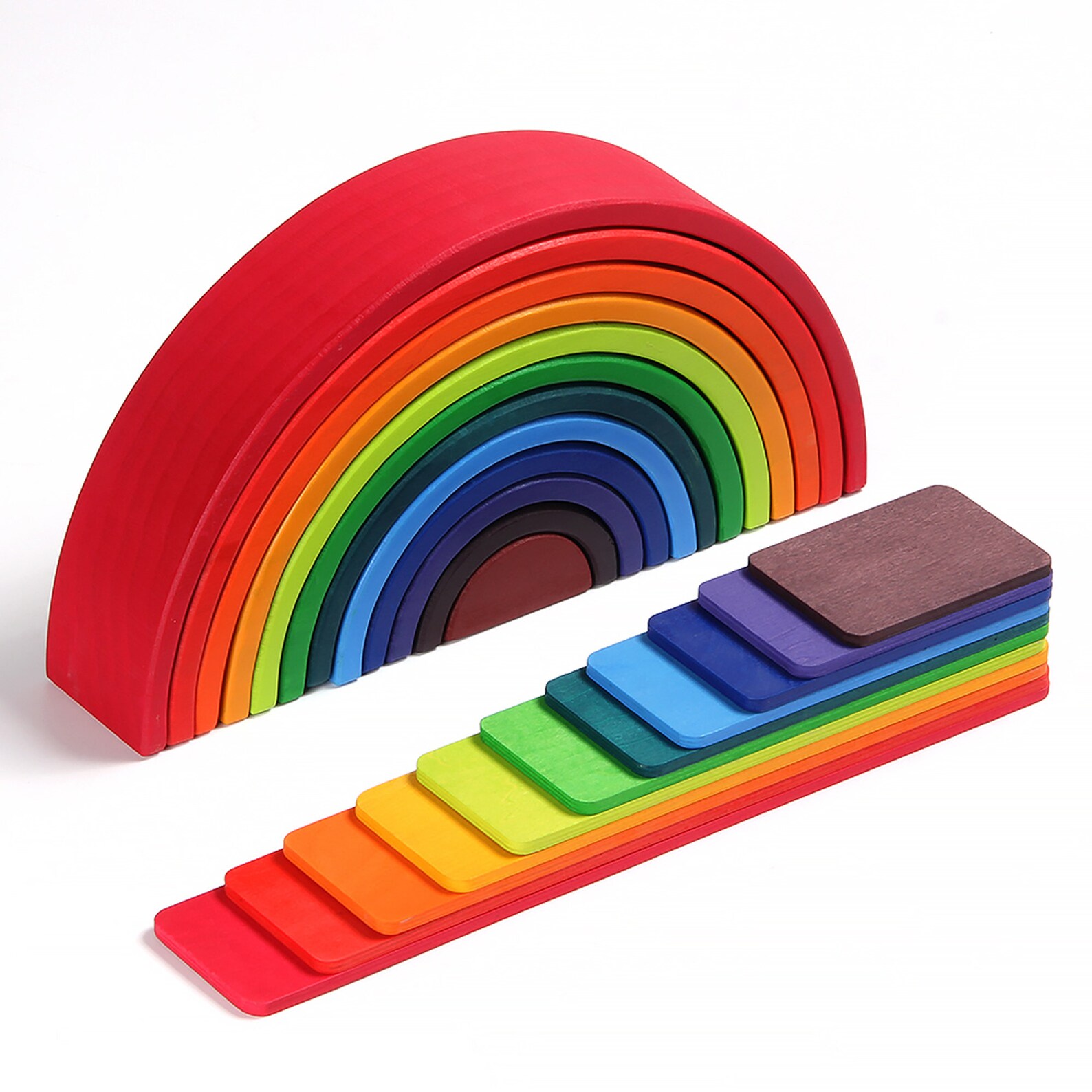 Wooden Rainbow Stacker SetRainbow Stacker Semicircle Etsy