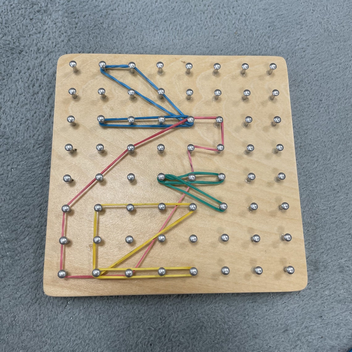 Wooden Geoboard Array Block Geo Board with Pattern Cards and Etsy