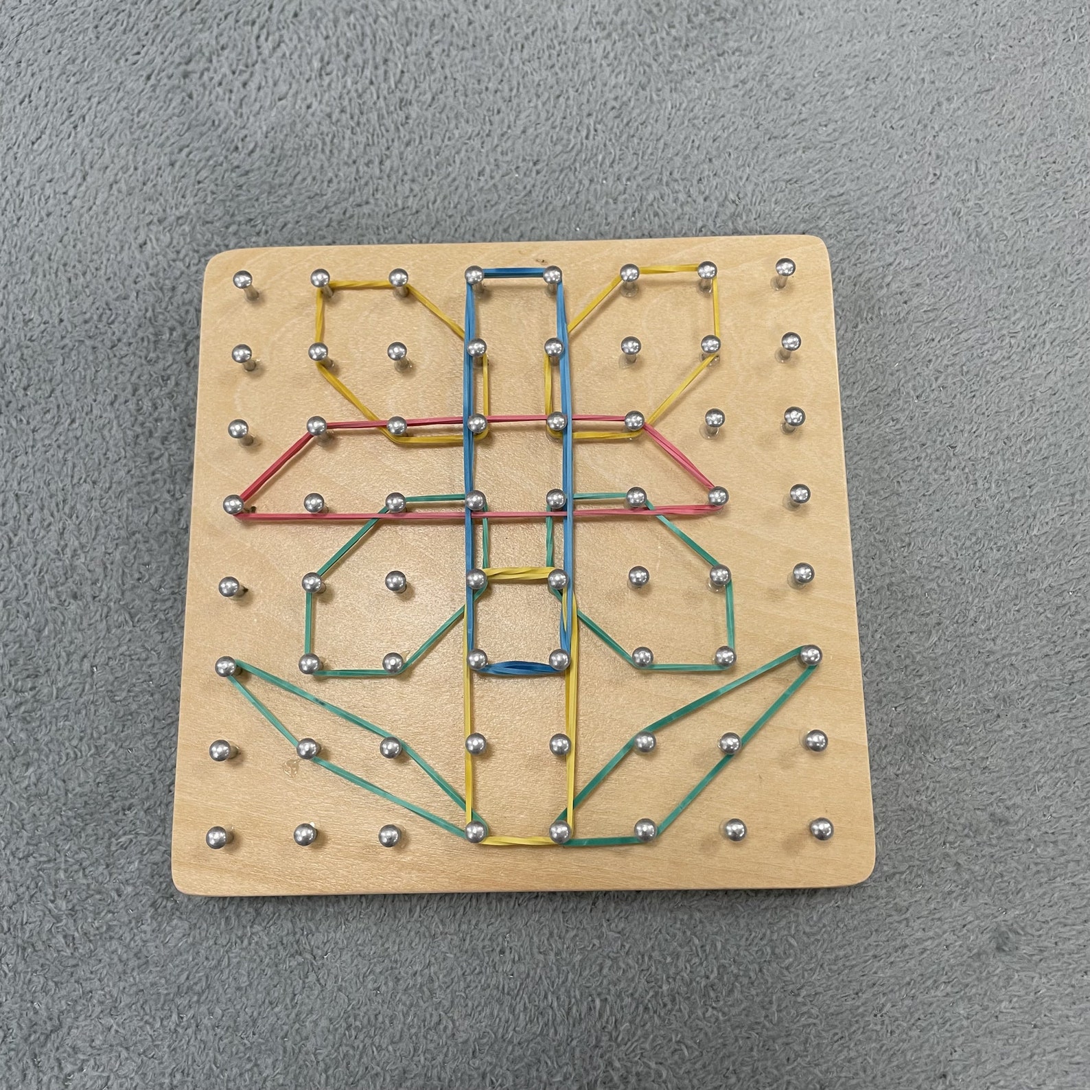 Wooden Geoboard Array Block Geo Board with Pattern Cards and Etsy