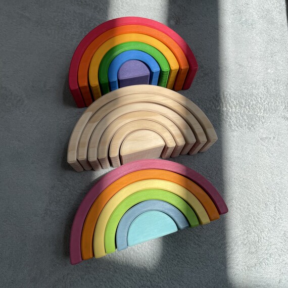 6pcs Wooden Rainbow Stacker Pastel 