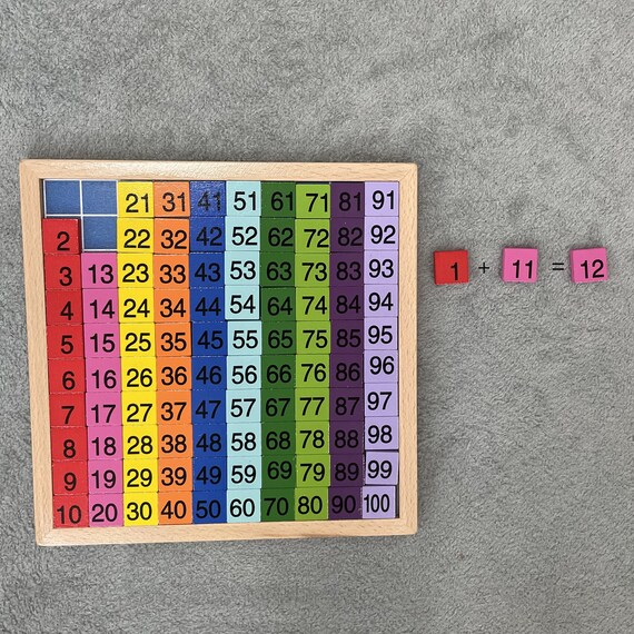 Montessori Lernspiel Mathe Spielzeug aus Holz Zahlen Mathe für 3-6 Jahren Alt 