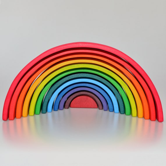 12 Piece Wooden Rainbow Stacker Extra 