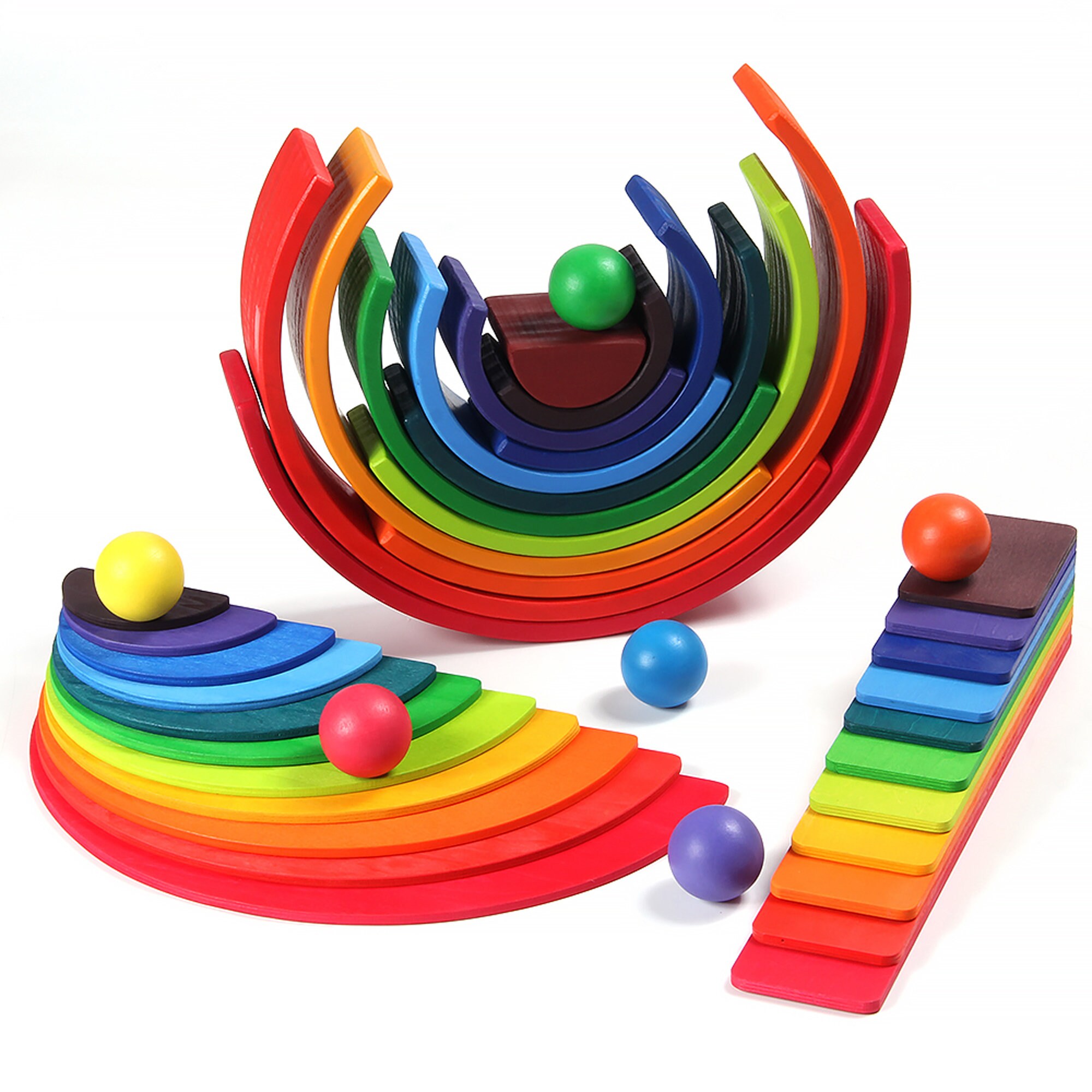 Wooden Rainbow Stacker Setrainbow Stacker Semicircle Etsy UK