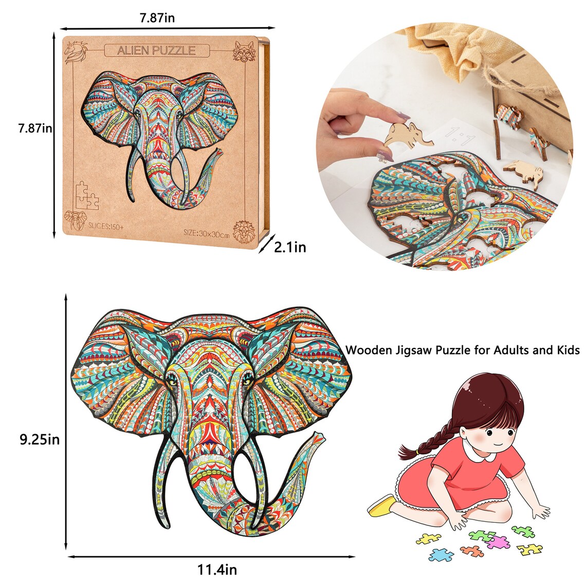 Wooden Jigsaw Puzzles for Adults Unique Animal Shaped Wooden Etsy