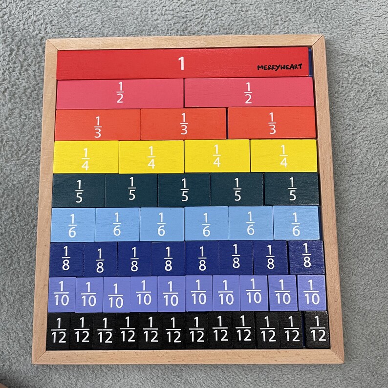 Merryheart Wooden Fraction Strips Board Fractions Etsy