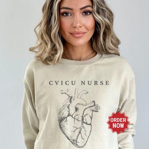 Cvicu RN Sweater | Cvicu RN Nurse Crewneck Sweatshirt | Cvicu RN gift | Organ Heart Nurse Shirt