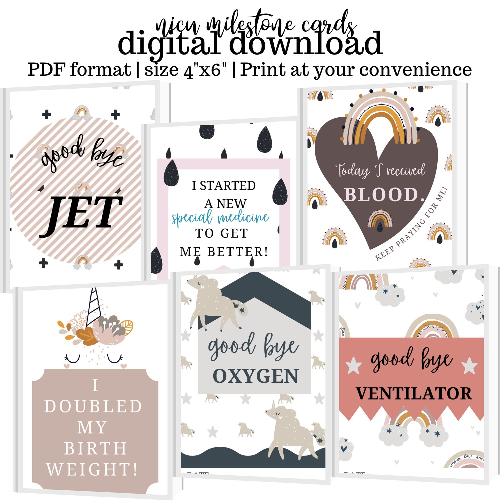 Nicu Milestone Card or Crib Cards for Preemie. NICU Mom Gift Etsy