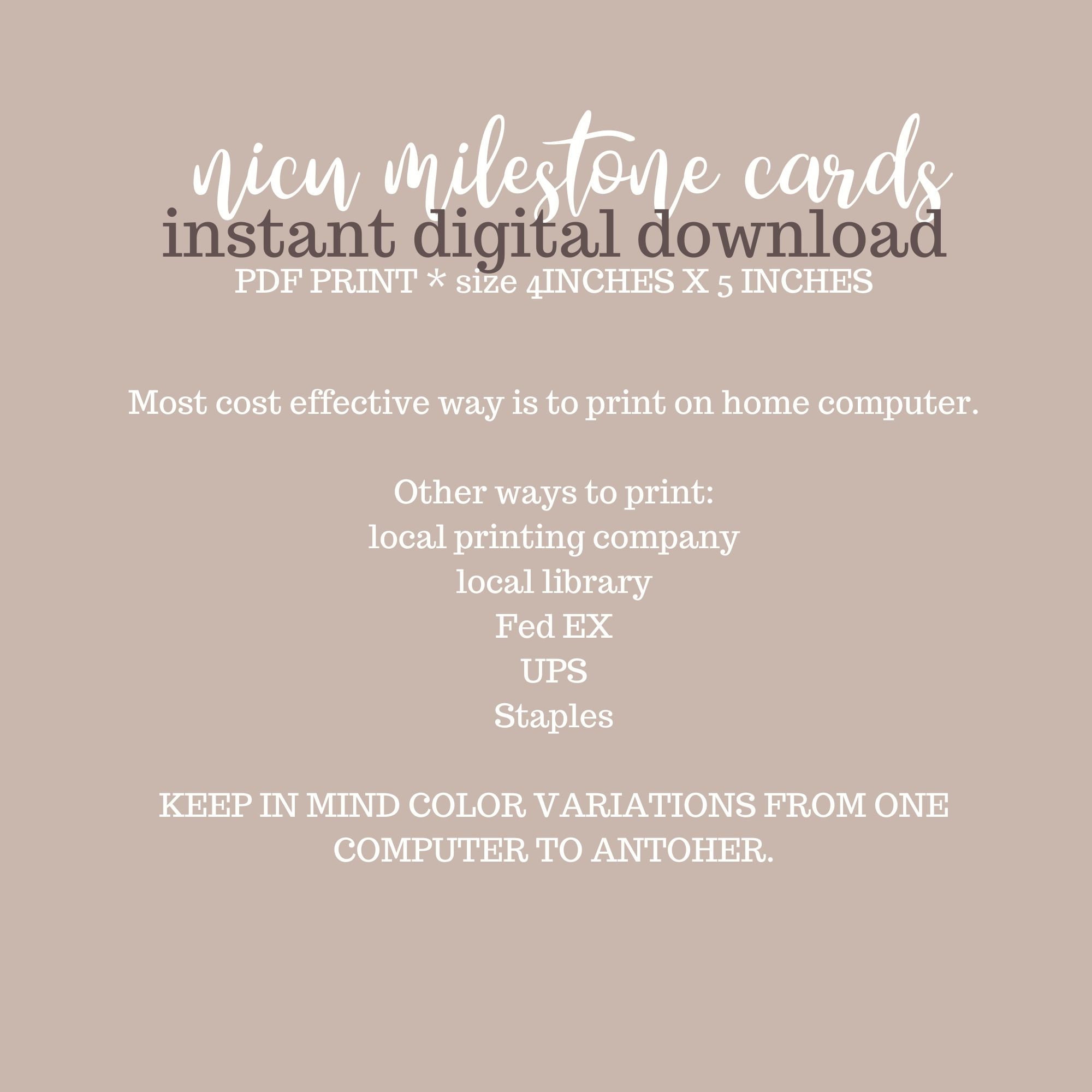 Nicu Milestone Card or Crib Cards for Preemie. NICU Mom Gift or NICU