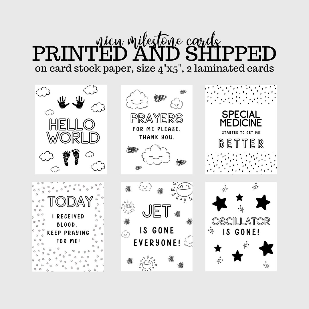 NICU Milestones Cards Nicu Mama Gift Care Package Crib Cards Nicu Baby ...
