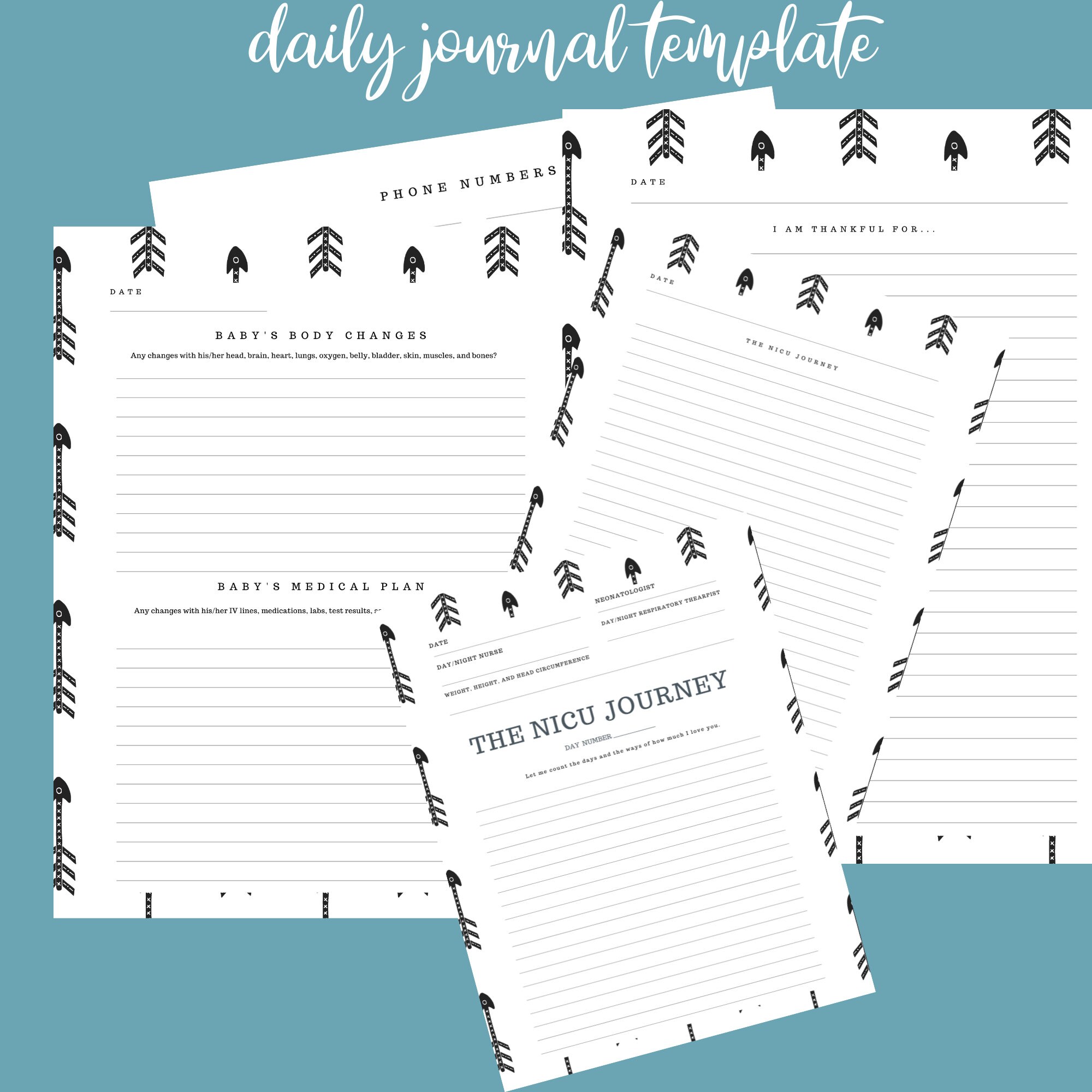Preemie NICU Baby Daily Journal Planner Log Digital NICU Etsy UK