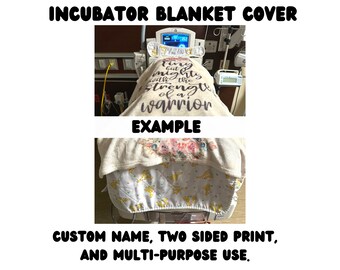 NICU incubator blankets - two sided | Custom Name - Tiny and Mighty | NICU baby blankets