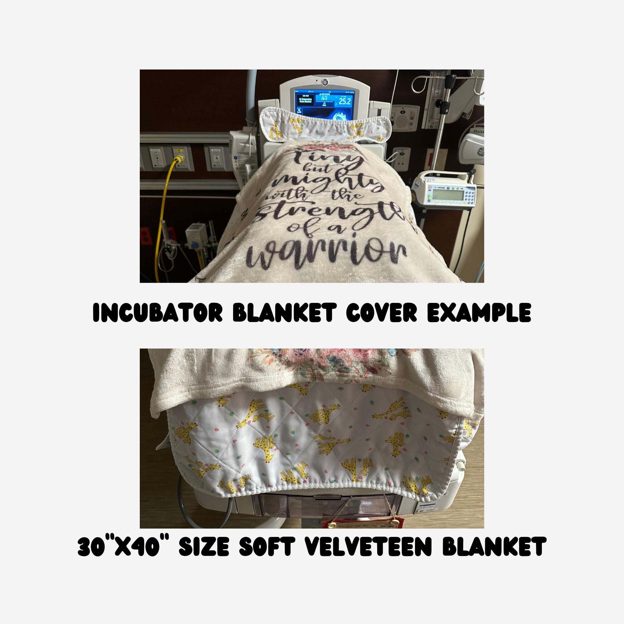 NICU Incubator Blankets Two Sided Custom Name Tiny and Mighty NICU Baby Blankets Etsy